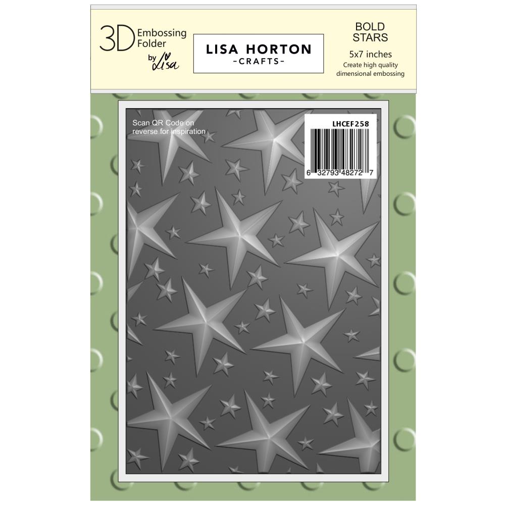 Lisa Horton Crafts Embossing Folder 5"X7" -  Bold Stars 