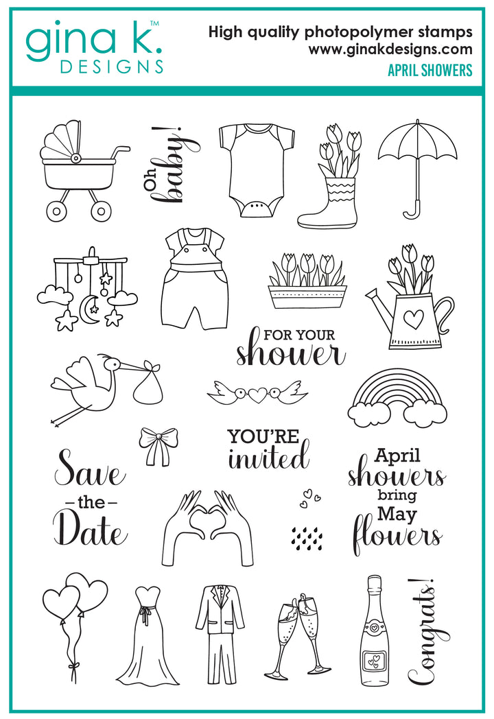 Gina K Designs - STAMPS- April Showers