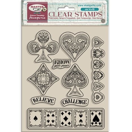 Stamperia- Master of Magic Clear Stamps Playing Cards