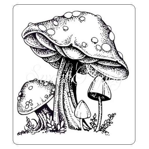 Sweet Poppy Stencil: Toadstools Large Stamp