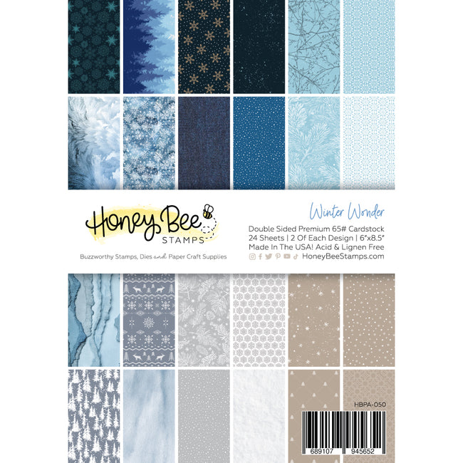 Honey Bee - Winter Wonder Paper Pad 6x8.5 - 24 Double Sided Sheets