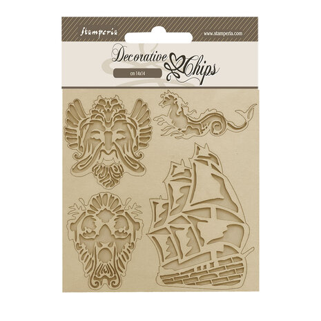 Stamperia - Songs of the Sea Decorative Chips Sailing Ship