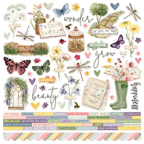 Simple Stories - Simple Vintage Meadow Flowers Cardstock Stickers