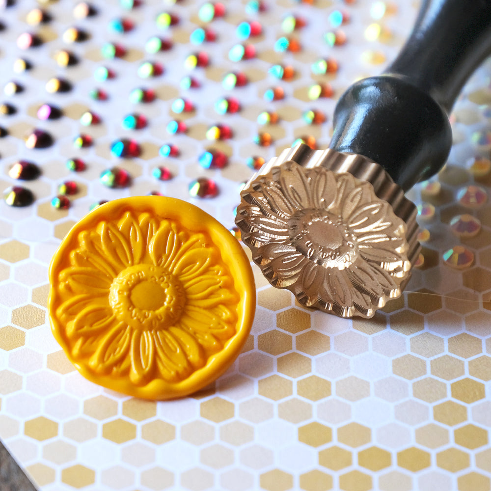 Honey Bee -  3D Sunflower - Wax Stamper