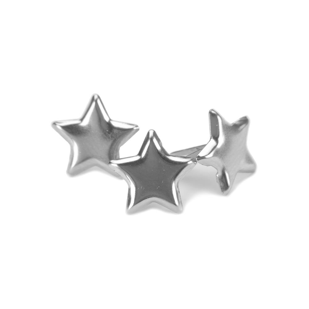 Creative Impressions Metal Paper Fasteners 50/Pkg - Stars - Silver