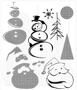 Tim Holtz Cling Mount Stamps: Halftone Christmas