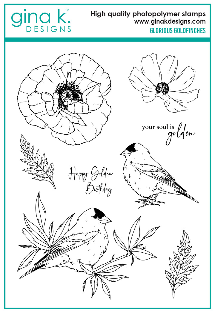 Gina K Designs - STAMPS- Glorious Goldfinches