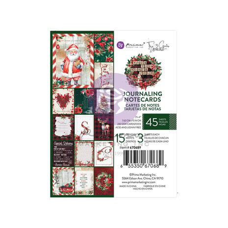 Prima Marketing - From the North Pole 3x4 Inch Journaling Cards