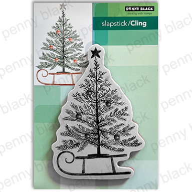 Penny Black - TREE SLEIGH ( CLING RUBBER STAMP)Stamp size: 3.5" x 5.12"