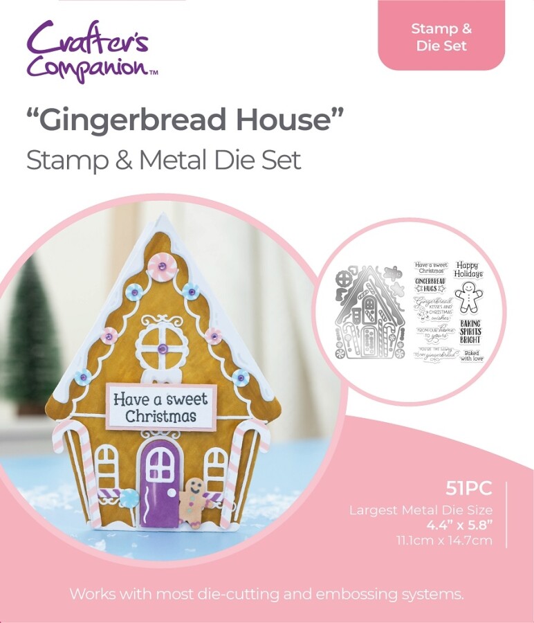 Gemini - Stempel/snijmal - Xmas Shaped Cards - Gingerbread House