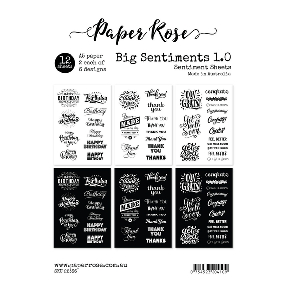 Paper Rose - Big Sentiments 1.0 Sentiment Sheets