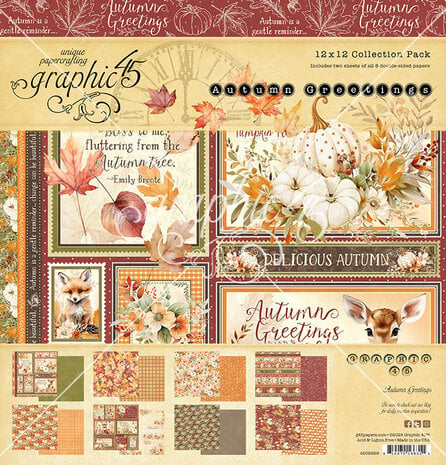 Graphic 45 - Autumn Greetings 12x12 Inch Collection Pack