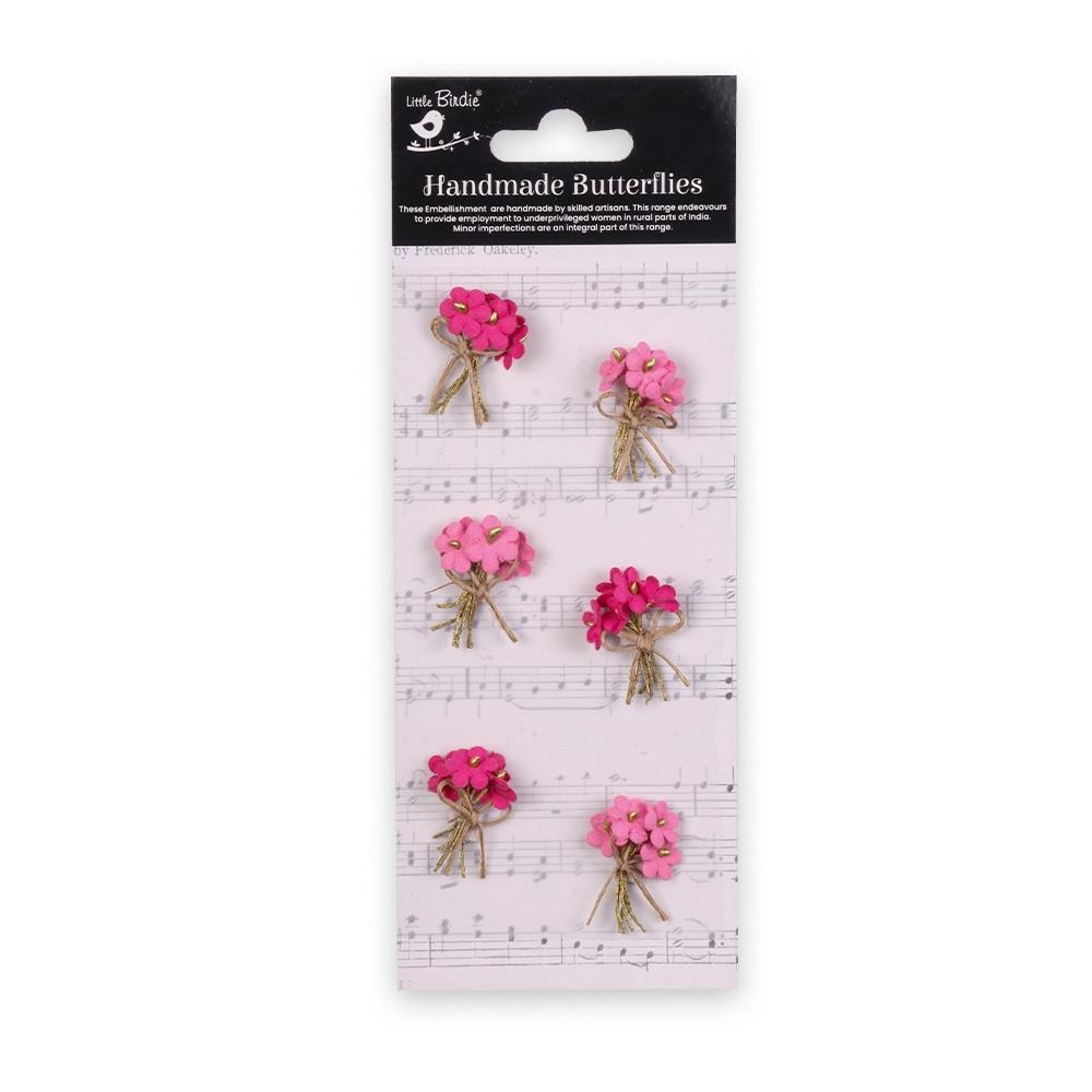 Little Birdie Paper Bouquet 6/Pkg -  Precious Pink