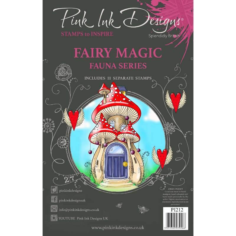 Pink Ink Designs Fairy Magic 6 in x 8 in Clear Stamp Set