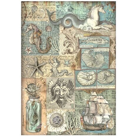 Stamperia - Songs of the Sea A4 Rice Paper Texture (6pcs)