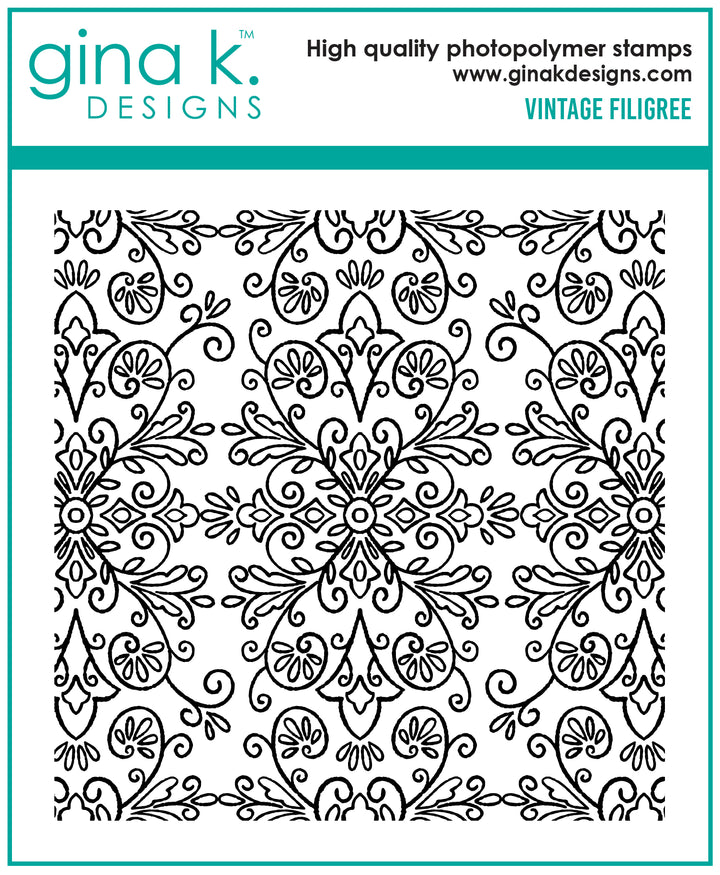 Gina K Designs - Vintage Filigree Background Stamp 