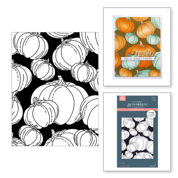 Spellbinders - Raining Pumpkins Press Plate - BetterPress Society September 2024 