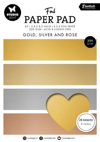 Studio Light Foil Paper Pad Gold, silver and rose Ess. nr.210