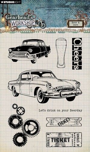 Studio Light Clear Stamp Beer & Cars Gearhead‘s Workshop nr.674