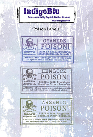 IndigoBlu - Poison Labels A6 Rubber Stamps