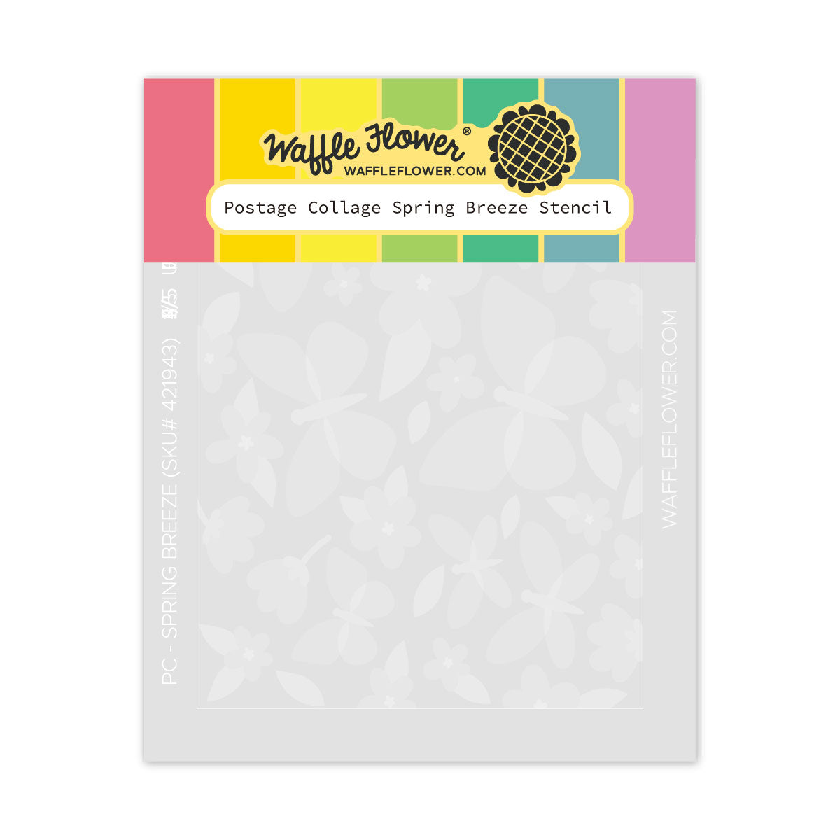 Waffle Flower Stencil - Postage Collage Spring Breeze Stencil