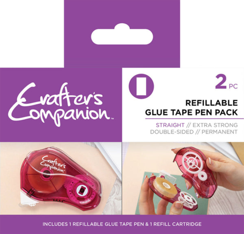 Crafters Companion - Glue Tape Pen & Refill Pack Straight (2pcs)