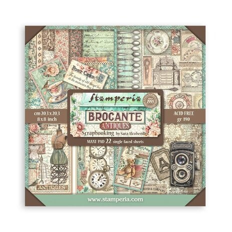 Stamperia - Brocante Antiques 8x8 Inch Paper Pack (Single Face)