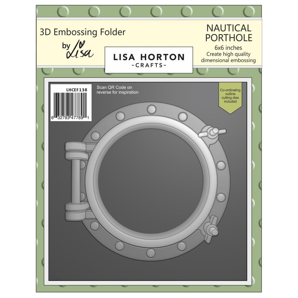 Lisa Horton Crafts Embossing Folder And Die 6"X6" -  Nautical Porthole 