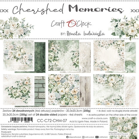 Craft O'Clock - Cherished Memories 8x8 Inch Paper Set 