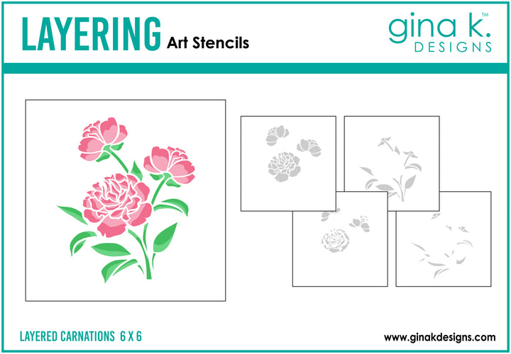 Gina K Designs - STENCIL- Layered Carnations