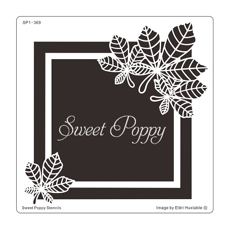 Sweet Poppy Stencil: Chestnut Leaf Square