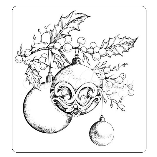 Sweet Poppy Stencil: Holly Bauble STAMP