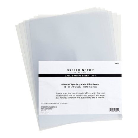 Spellbinders - Glimmer Specialty Clear Film Sheets 8.5x11 Inch (10pcs)