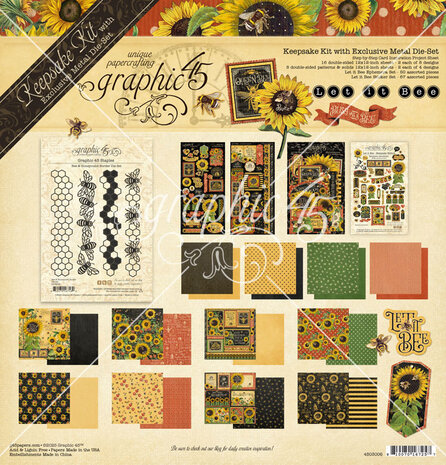 Graphic 45 - Let it Bee Keepsake Kit with Exclusive Metal Die-Set 