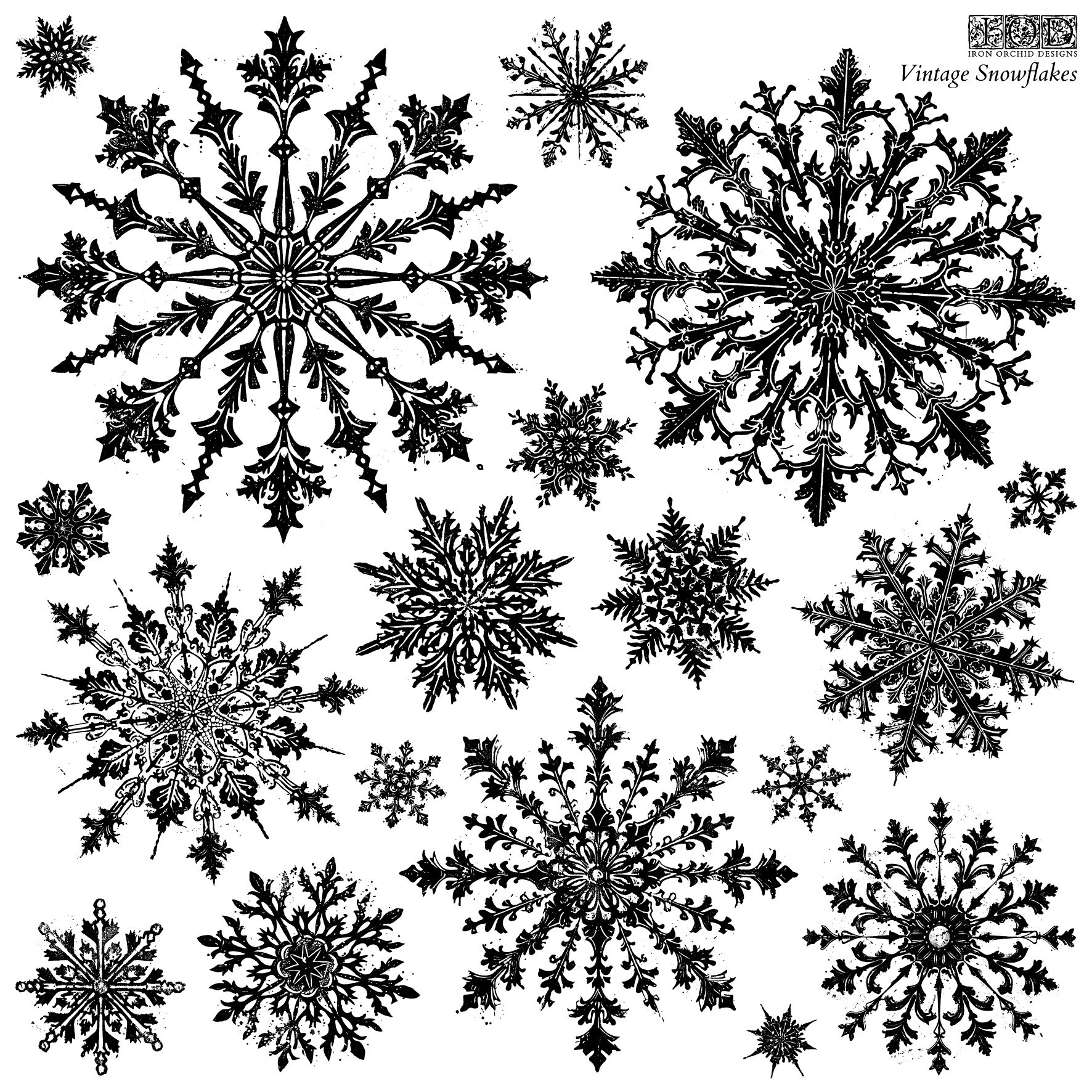 IOD - Stamps 30x30 cm - Vintage Snowflakes