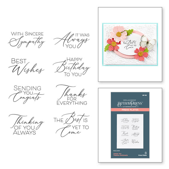 Spellbinders - Always You Timeless Sentiments Press Plates from the Timeless Collection