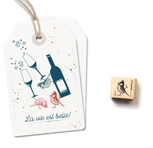 cats on appletrees - Ministempel Haubenmeise Bart