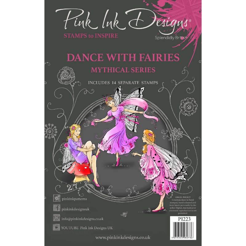 Pink Ink Designs Dance With Fairies 6 in x 8 in Clear Stamp Set