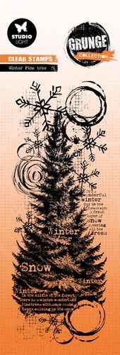 Studio Light Clear Stamp Winter pine tree Grunge Coll. nr.678