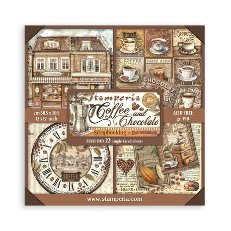 Stamperia - Coffee and Chocolate Maxi 12x12 Inch Paper Pack (Single Face)