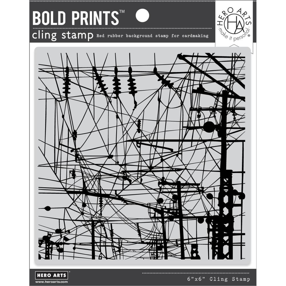 Hero Arts Cling Stamp 6"X6" - Power Lines Bold Prints 