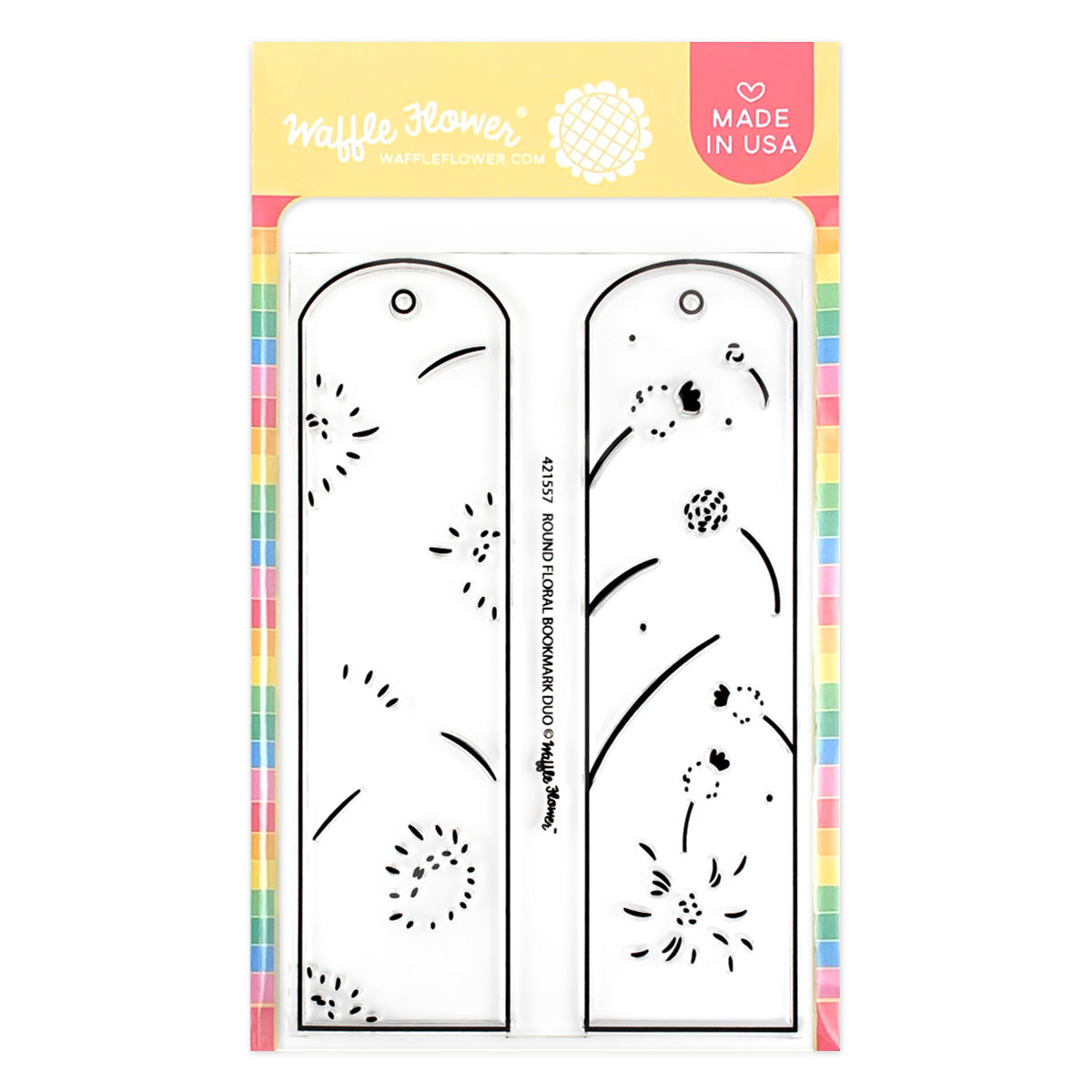 Waffle Flower- Round Floral Bookmark Duo Stamp Set