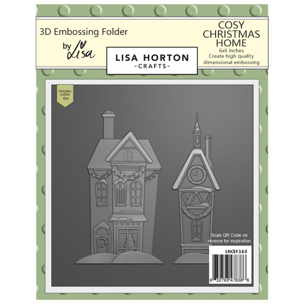 Lisa Horton Crafts Embossing Folder And Die -  Cozy Christmas Home 