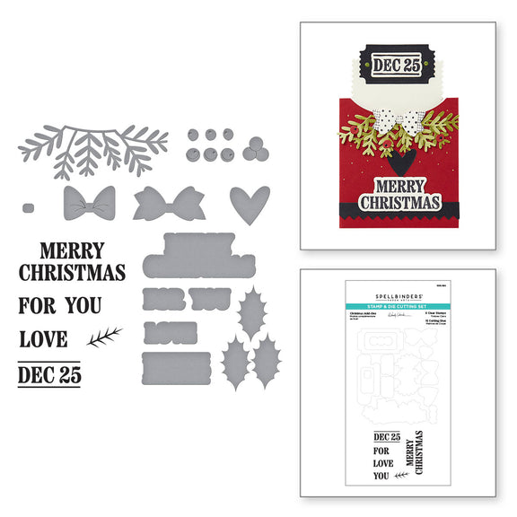 Spellbinders - Christmas Add-Ons Stamp & Die Set from the Not Your Ordinary Card Collection by Wendy Vecchi 