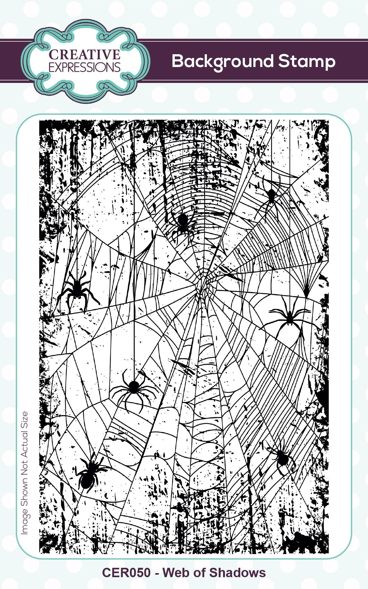 Creative Expressions Web of Shadows 4 in x 6 in Pre Cut Rubber Stamp