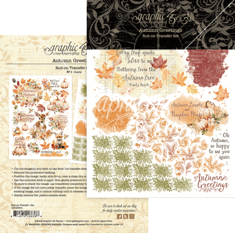 Graphic 45 - Autumn Greetings Rub-On Transfers 