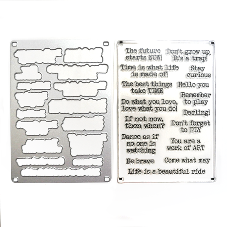 Elizabeth Craft  - Hinged To The Past Stamp and Die Set Journal Phrases 4