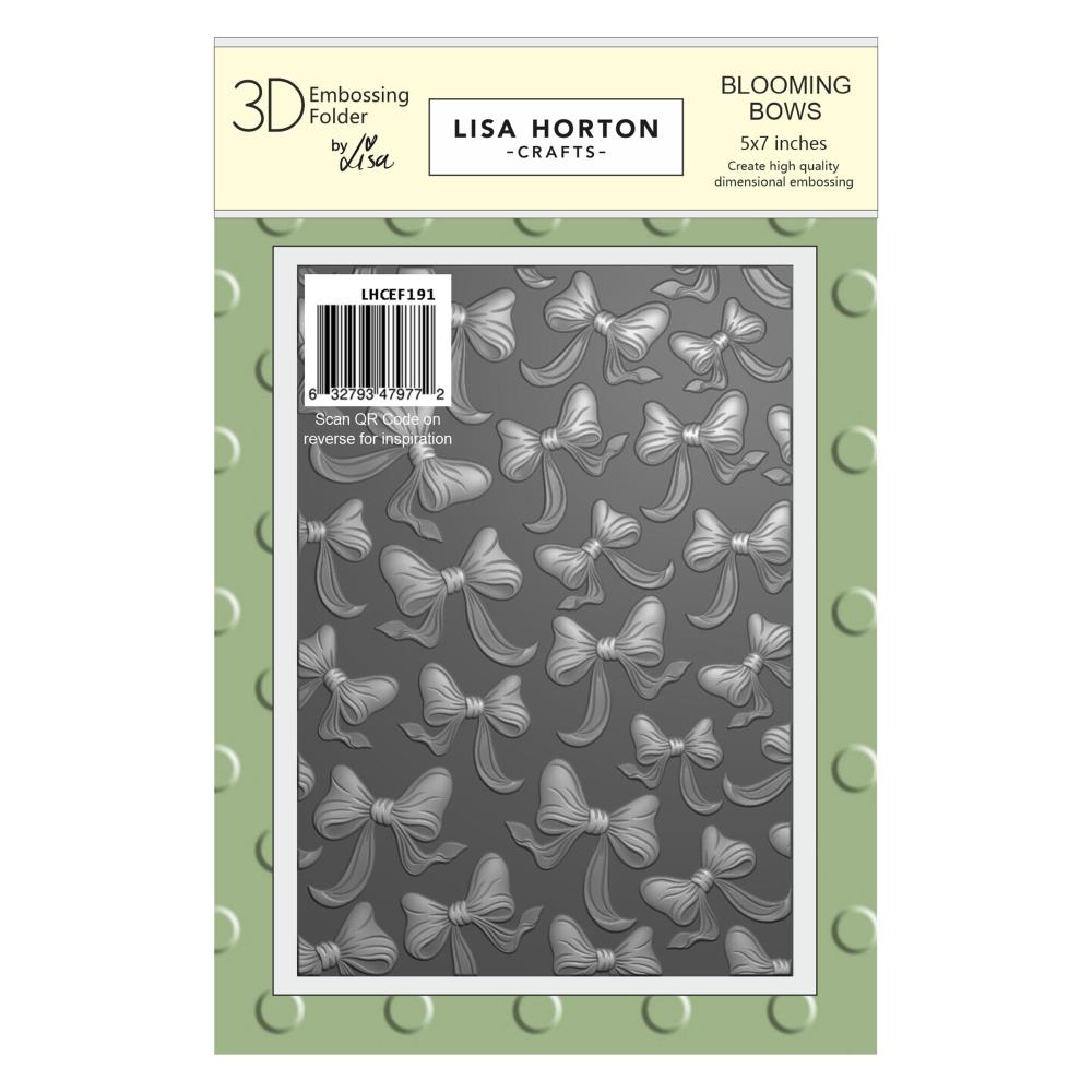 Lisa Horton Crafts Embossing Folder 5"X7" - Blooming Bows