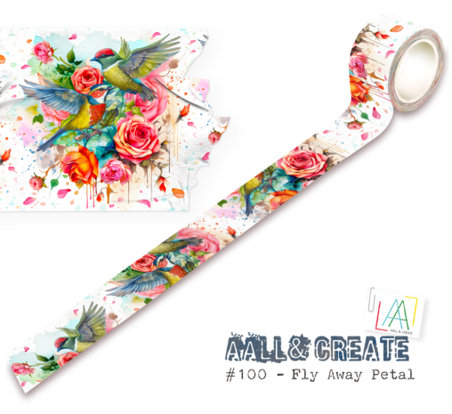 AALL and Create - Washi Tape 25mm 10m Fly Away Petal