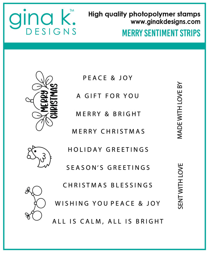 Gina K Designs - STAMPS- Merry Sentiment Strips 